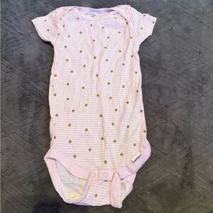 Gerber Pink Onesie with Gold Dots
